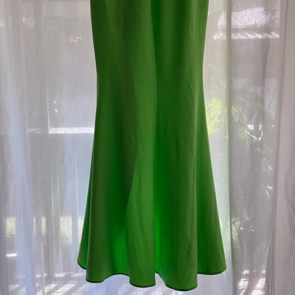 Betsy & Adam Lime Asymmetrical Ruffle Dress - Picture 8 of 9